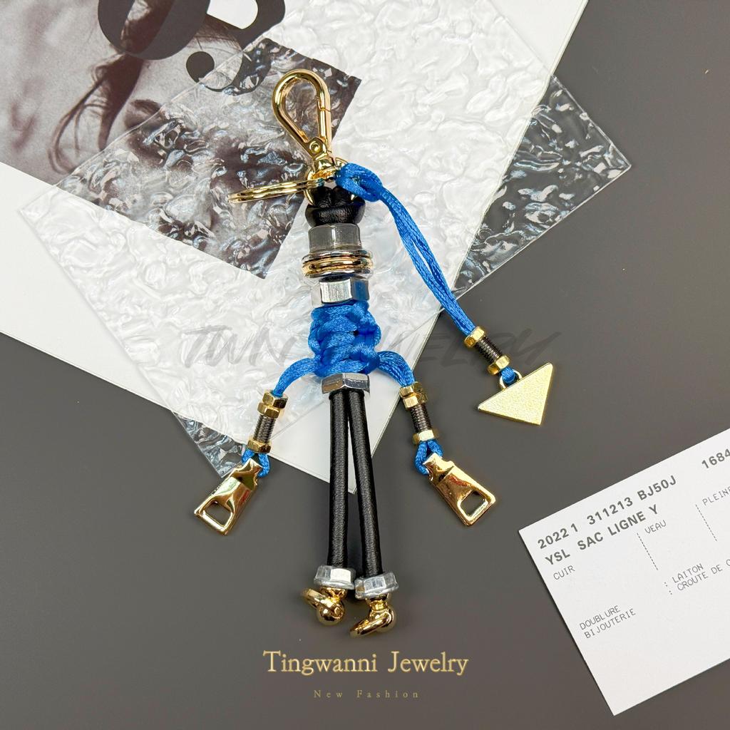 Robot Pendant New Metal Rope Woven Lanyard Men's and Women's Bag Pendant Trendy Keychain Creative Car Pendant