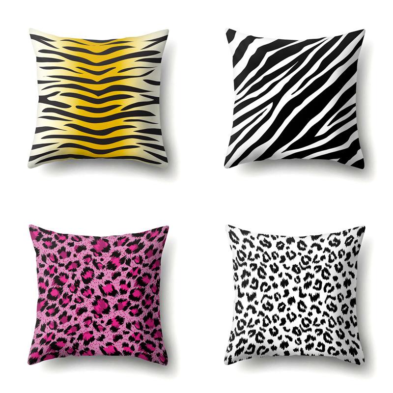 Motif Léopard Nordique Moderne Abstrait Taie d'Oreiller en Polyester Décoration de Voiture Maison Imprimée Taie d'Oreiller Repose-Lombaire