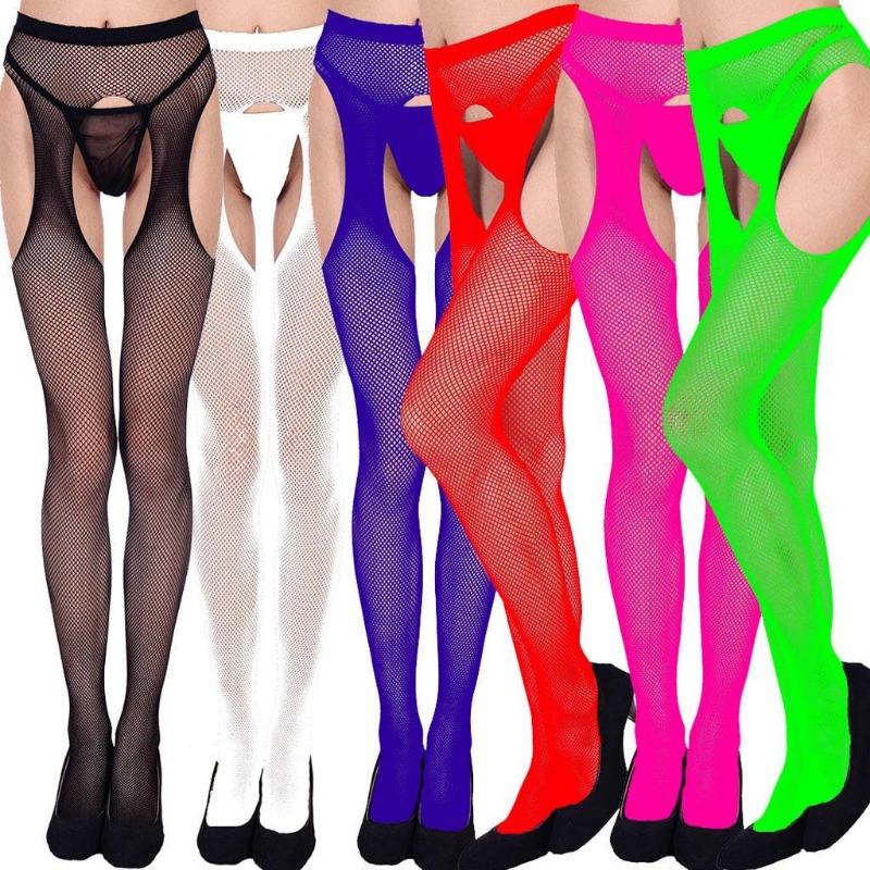 Women Sexy Fishnet Open Soft Tights Lingerie Transparent Erotic Lace Bodysuit