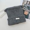 Cats Ear Knitted Hat Tassels Letter Decration Hat Foldable Fuzzy Winter Hat for Youthful Stylish Look