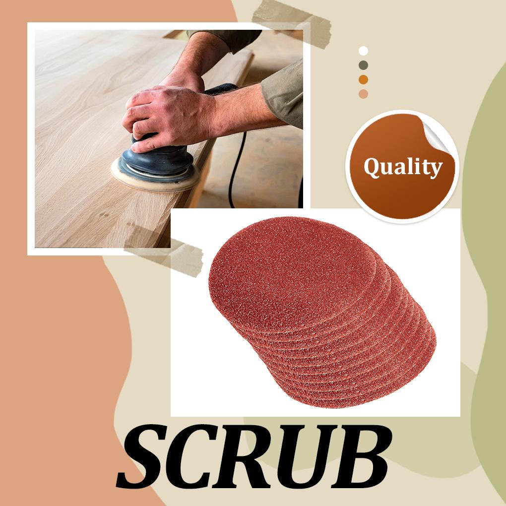 10Pcs/set 100mm Grit Red Sander Disc Sanding Pad Polishing Pad Sandpaper Tool