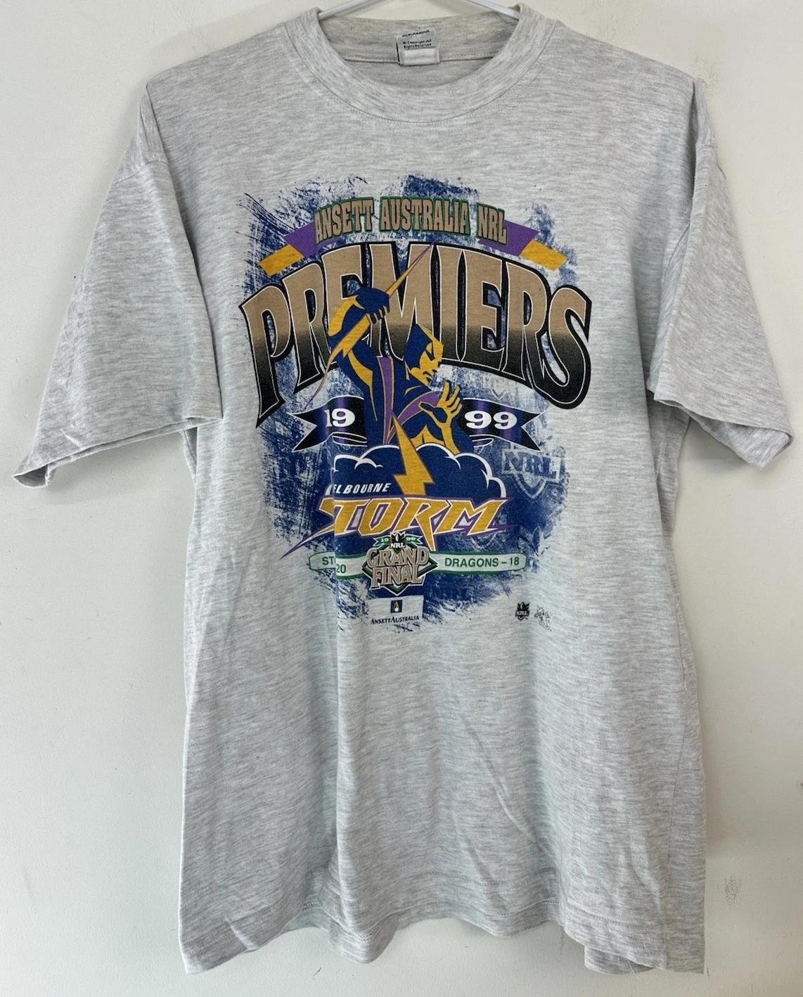 Melbourne Storm Vintage 1999 Grand Final NRL Rugby League T-shirt Sz Mens Medium 4XL