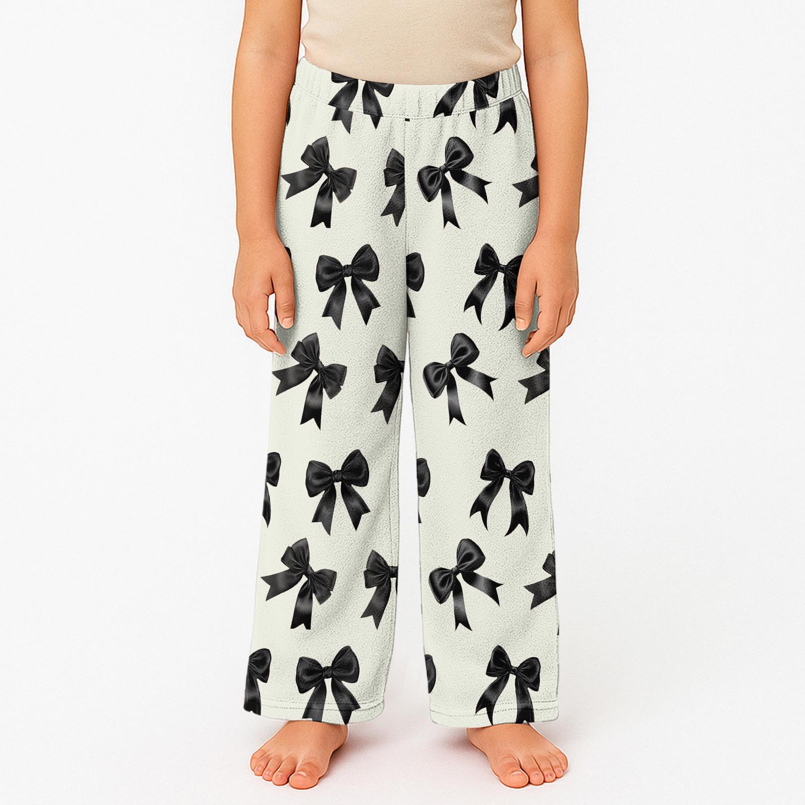 Children s Winter Pants Full Length Long Trousers Printed Pants 120 чёрный