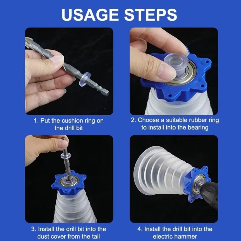 Skalierbare Bohrmehlstaubabdeckung Gummi Staubdichter Auffänger Neuer Staubabsauger Elektrohammer