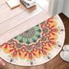 Bohemian Style Semi Circular Floor Mat Ethnic Wind Entrance Door Foot Mat Household Bathroom Absorbent Mat Lettuce Blanket