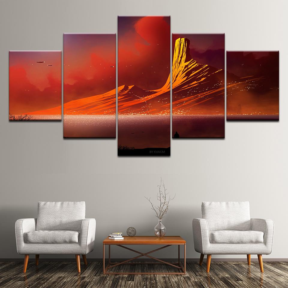

Canvas Painting sunset snow mountain 5 Pieces Wall Art Painting Canvas Painting Modular Wallpapers Poster Print Home Decor 20x35 20x45 20x55cm
