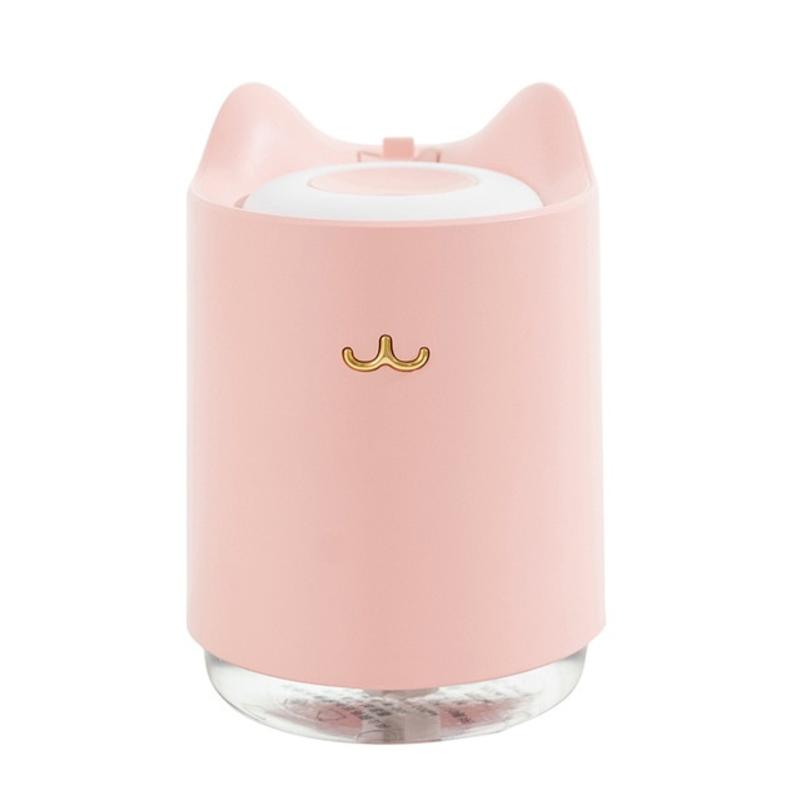 

Ultrasonic Air Humidifier 320ml Mini Cat USB Aroma Diffuser with Romantic Night Light Hydration for Home Office Car Air Purifier | Humidifiers