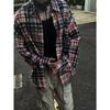 2024 Plaid Long Sleeve Shirt Japanese Hong Kong Style Ins Loose Shirt Boys Summer Trendy Versatile Casual Coat