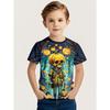 Halloween T-shirt Harajuku Pumpkin Print Short Sleeve Vintage Kids Clothes Holiday