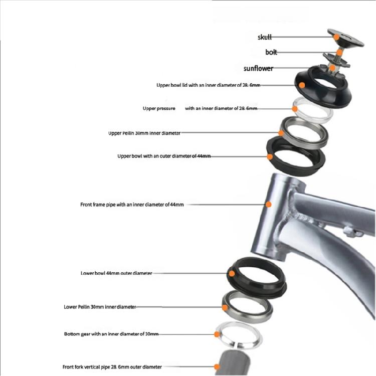 Double Bearing Headset Road Bike Maintenance 44mm Headset Sealing Bearing Bicycles Headset for 28.6mm Fork Enduring