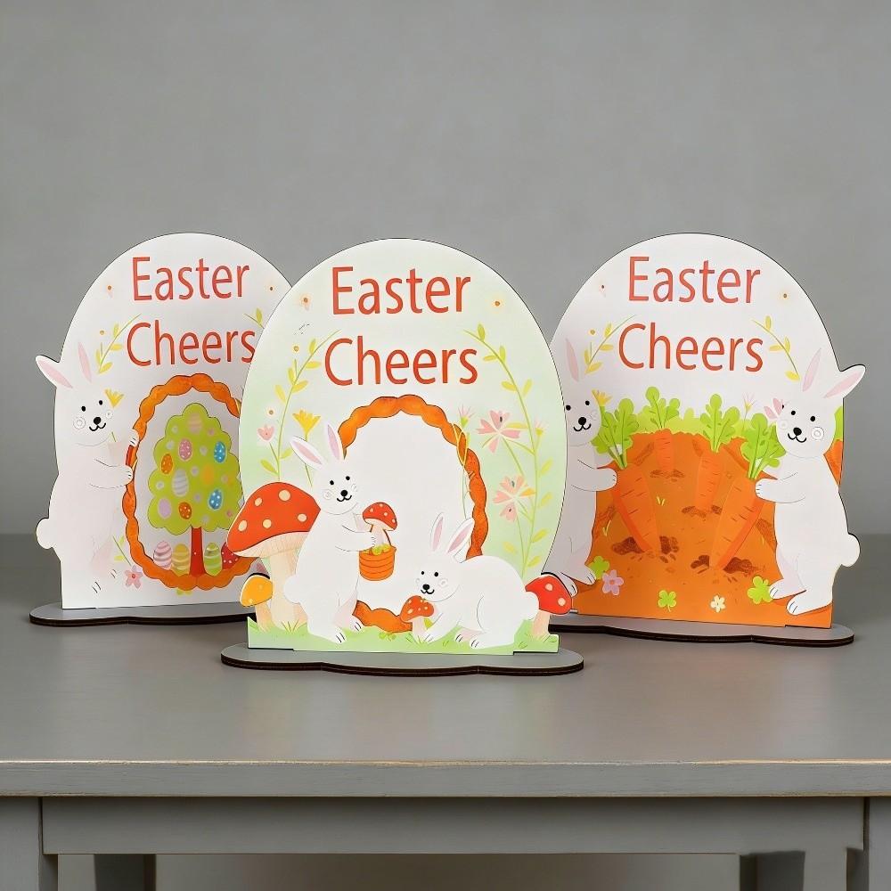 Handmade Easter Bunny Decor Cartoon Bunny Eggs Decor Easter Table Centerpieces  Tabletop Display
