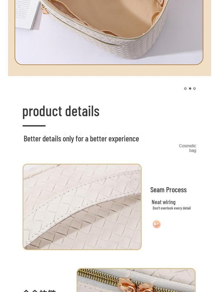 Woven Texture Multifunctional Waterproof Tote: Large-Capacity Handbag & Makeup Bag for Travel