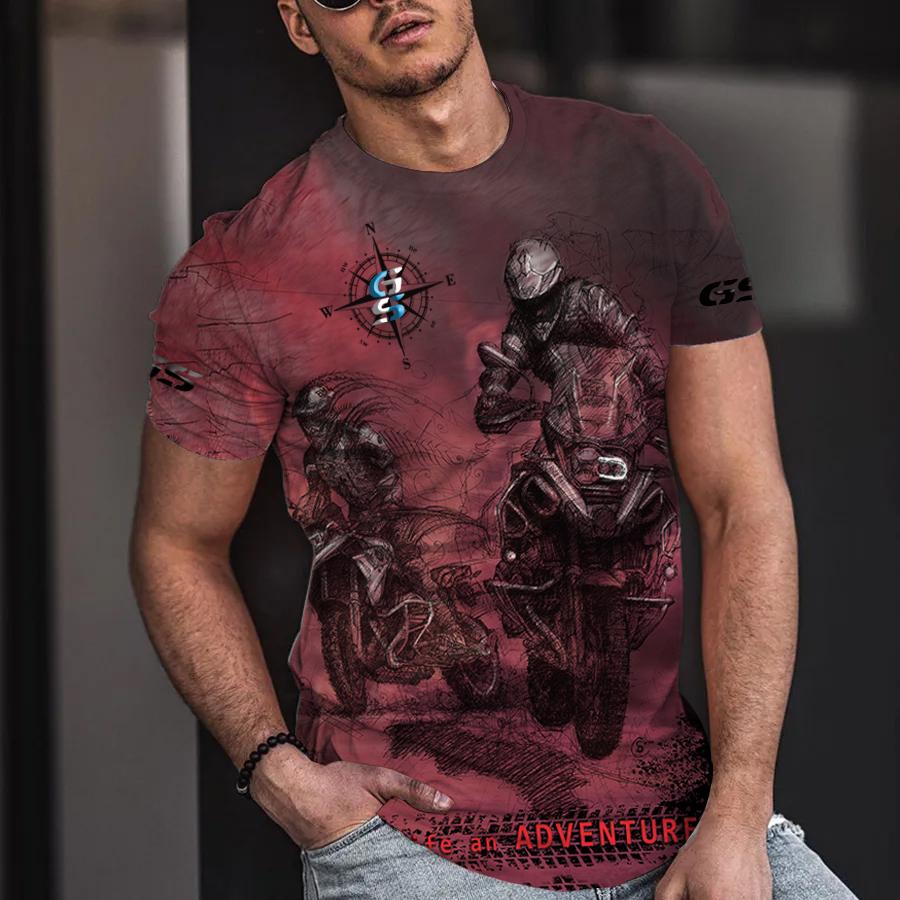 Summer Funny T Shirts 3D Car Men Back Print Street Wear Original Design Oversize Tops Tee Loose Breathable Tees