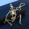 Multi-articulated Schedel Sleutelhanger Punk Stijl Gotische Sleutelhanger Menselijk Skelet Hanger Sieraden Cadeau