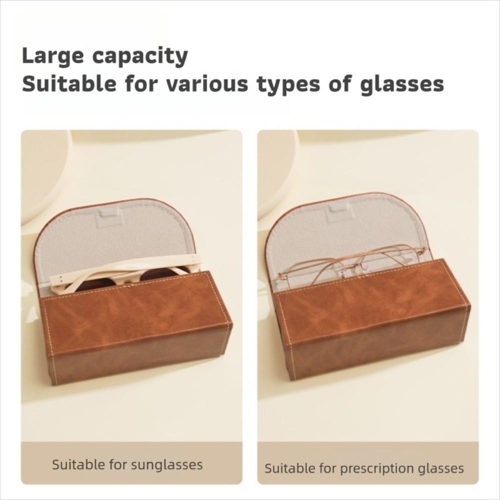 Portable Retro Style Glasses Case Pearl Velvet Inner Light Luxury Eyeglasses Case PU Leather Eyeglasses Holder Women