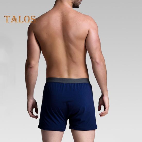 Men Boxer Underwear Mid-rise Elastic Waistband Front Button Decor U-Convex Shorts Panties Comfortable Sleepwear Daily Wear