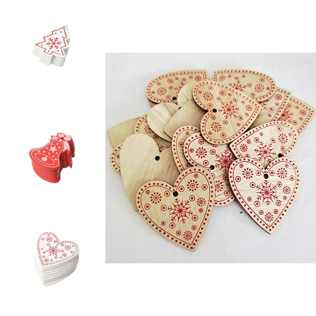 Delightful 10pcs Hanging Wooden Christmas Tree Pendants For Holiday Decorating
