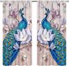 Colorful Dream Catcher Curtains Night Sky Stars Purple Feathers Curtain with Rod Pocket for Bedroom Living Room Decor Drapes