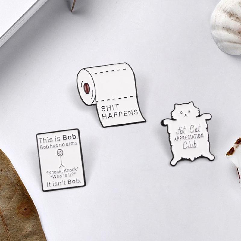 Kreativní kreslená brož s koťátkem: Roztomilá slitinová zvířátková brož na oblečení, tašky, batohy