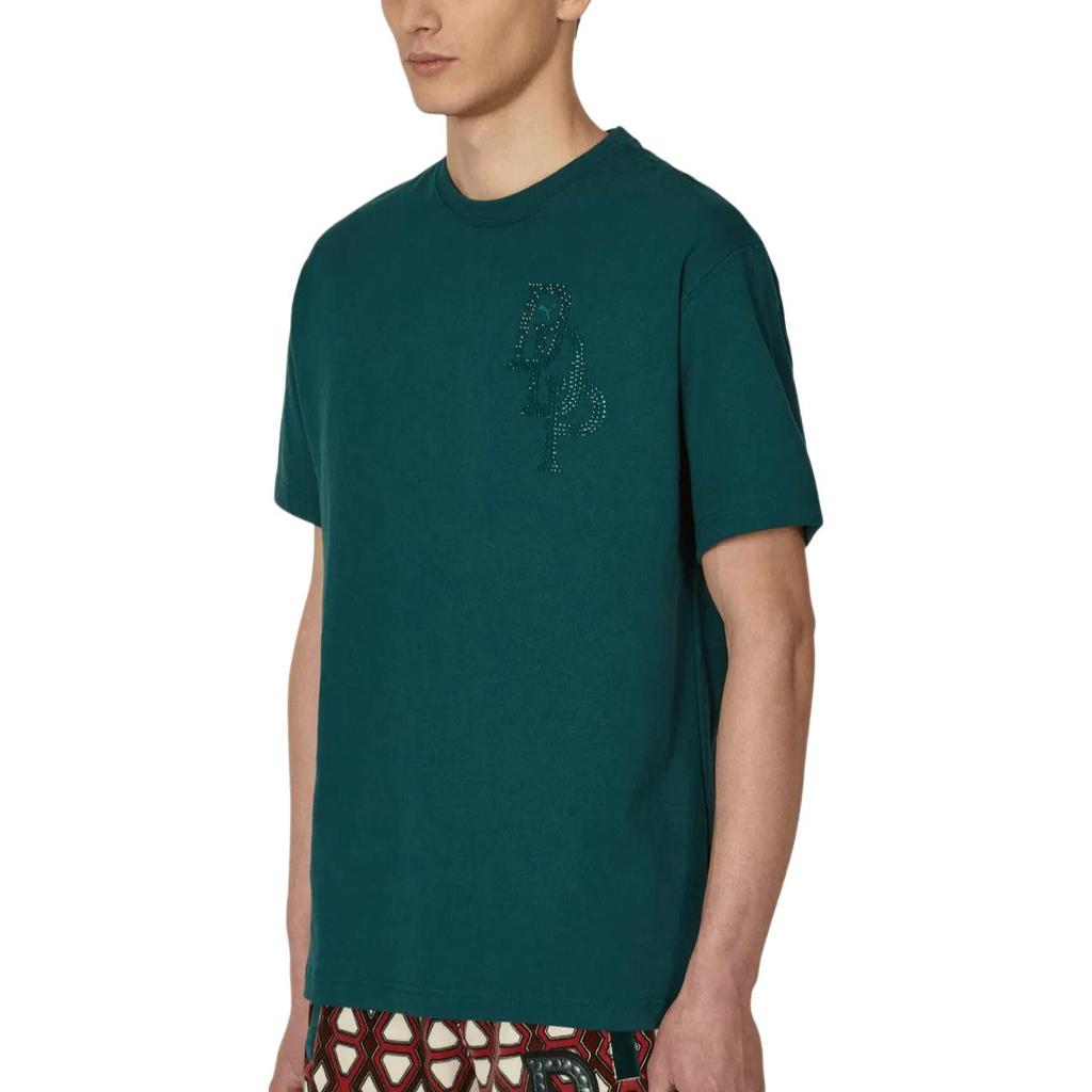 Puma X Dapper Dan Logo Letter Print Crew Neck Short Sleeve T-Shirt Men Tops Green 537350-93