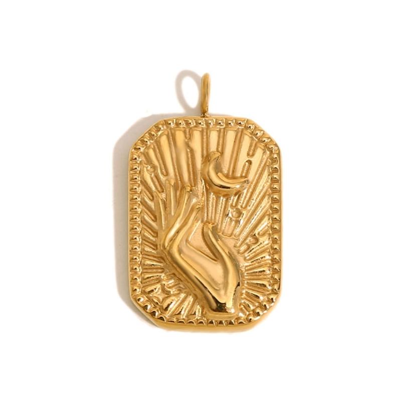 

DIY Jewelry Making Necklace Pendant Practical Stainless Steel Gold Tone Pendant Charm For Handmade Accessories