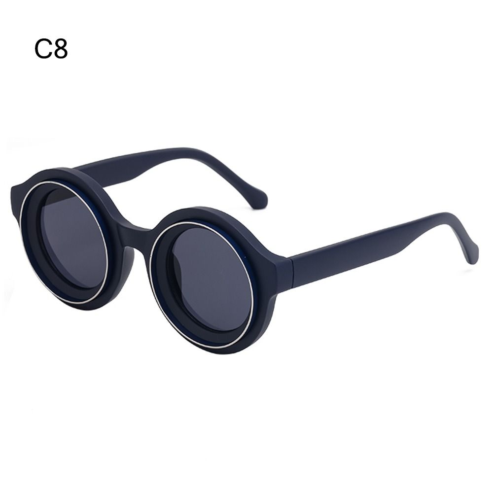 Punk Round Frame Sun Glasses Luxury Hip Hop Shades Trendy Steampunk Sunglasses for Women & Men