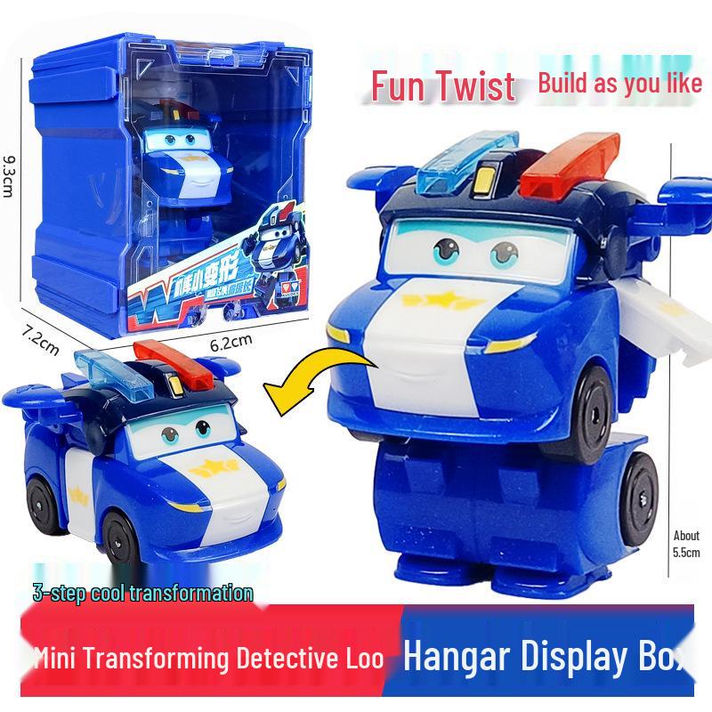 Super Wings 13-Piece Mini Transforming Robot Set: Jett, Big Strong, Jin, and Mighty Little Wing Toys