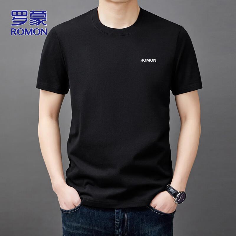 ROMON Men's Pure Cotton Short Sleeve Crew Neck T-Shirt