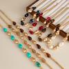 SHIXIN 7 Styles Elegant Resin Water Drop Beaded Choker Necklace for Women Boho Irregular Acrylic Short Necklace Clavicle Chain