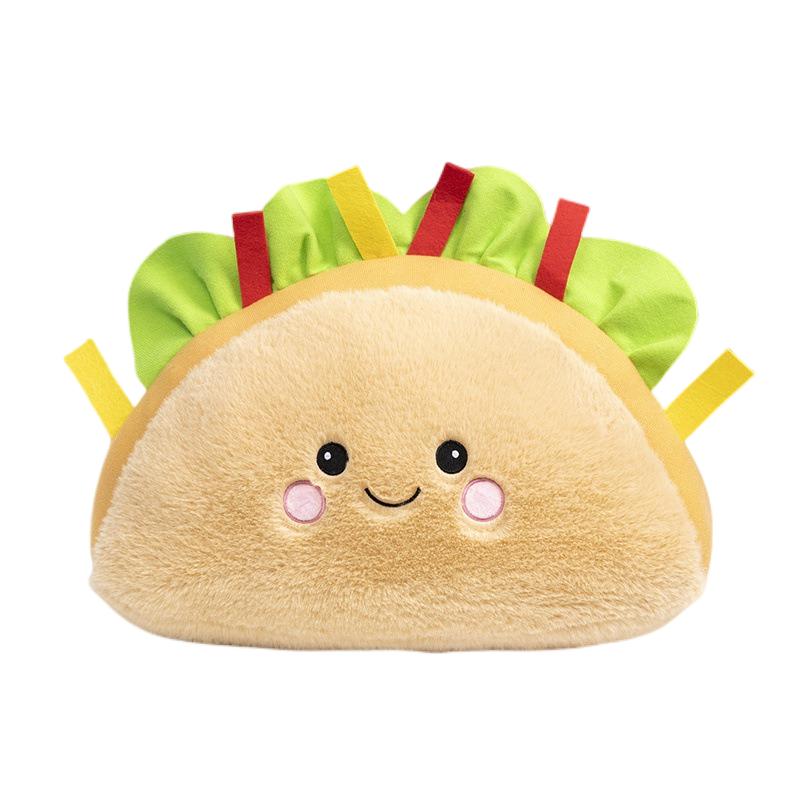 

Drinks Food Plush Toys Cartoon Pillow Fries Pizza Taco Cushion Decoration Gifts Taco,L