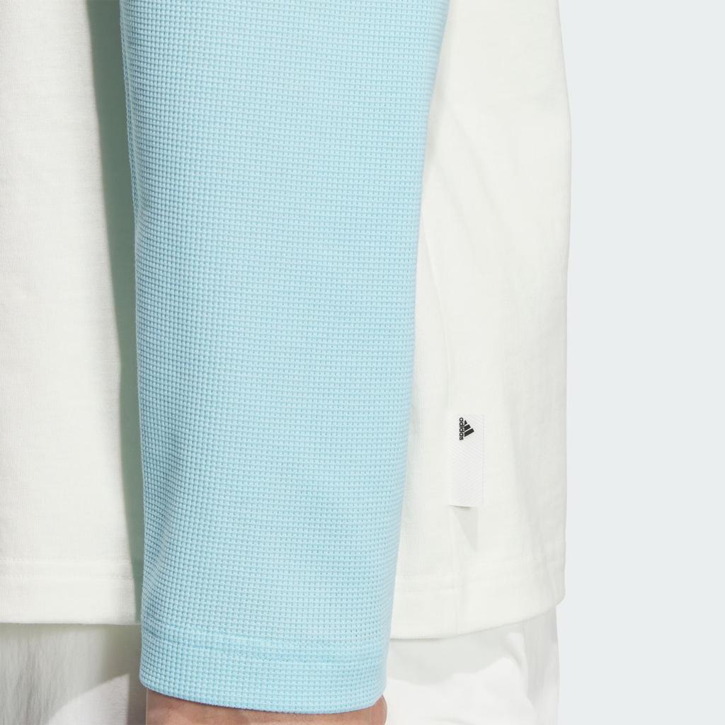 Adidas Small Logo Embroidered Color Block Long Sleeve Sports Casual Tee Men Tops Prayer-Blue JI9826