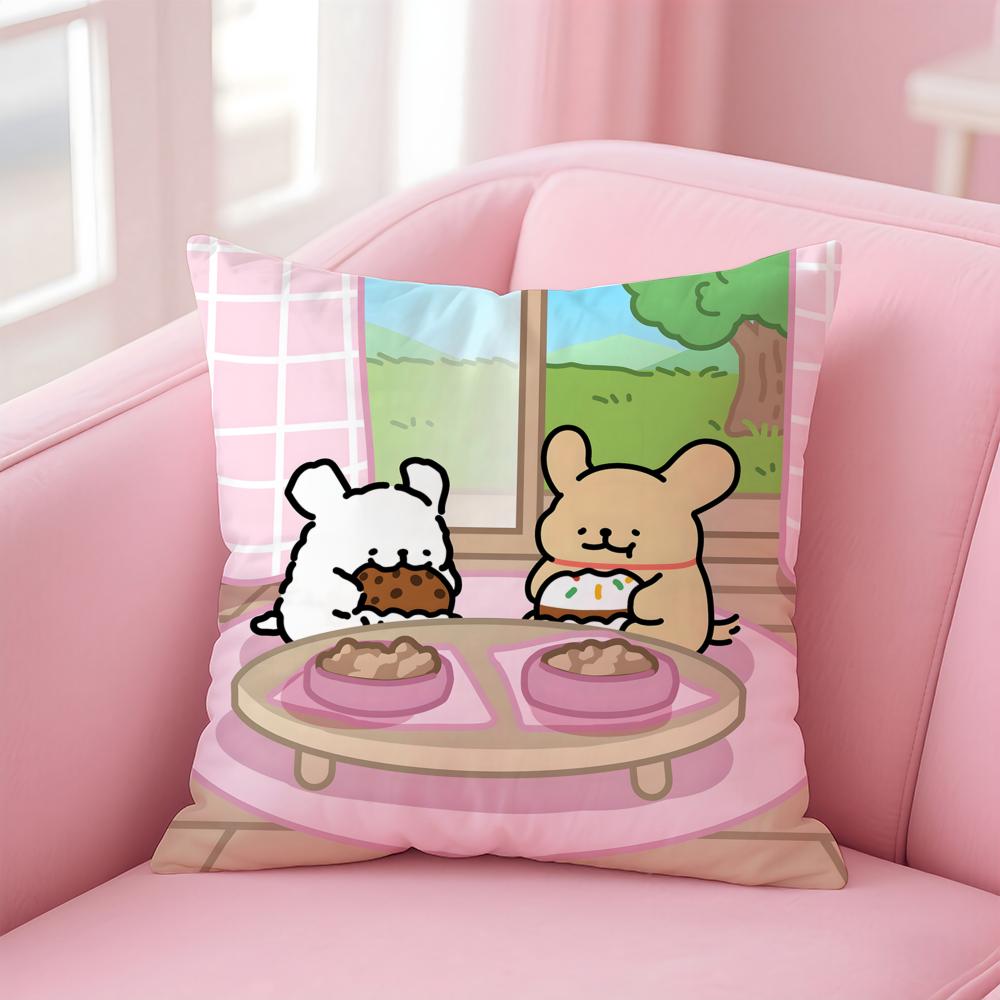 Cute L-Line P-Puppy Cushion Cover Comfortable Reversible Pillow Cover Ideal for Car Sofa Bedroom & Beyond