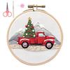 Christmas Embroidery Kit Winter Landscape Embroidery Starter Kit Santa Claus Embroidery Craft Set with Pattern Threads Needles for Beginners Adults