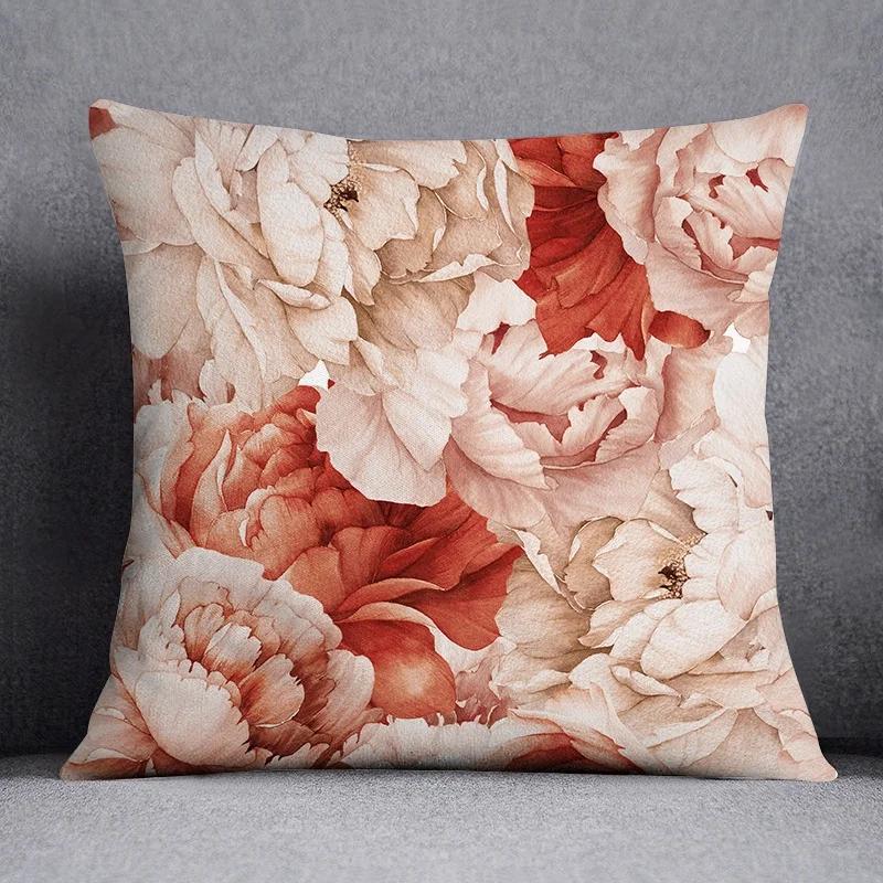 Fashion Classic Square Decorative Pillowcase Rose Pattern Living Room Sofa Cushion Pillow Home Decor