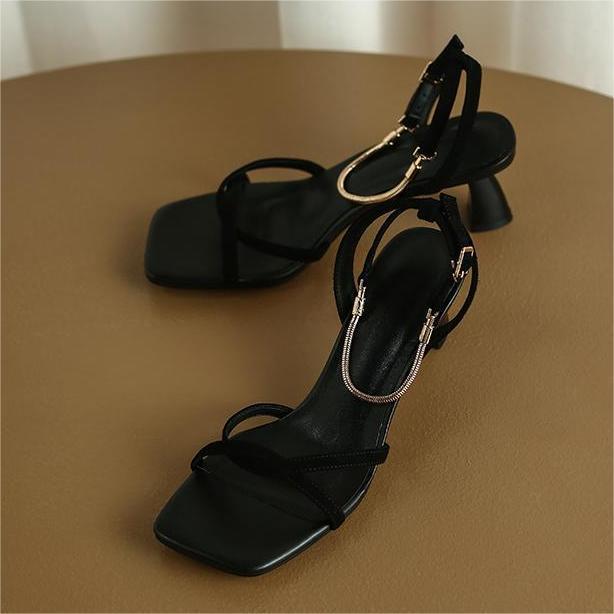 Fashion Hot Selling 2025 New French Style Summer High Heel Women Sandals Fashion Open Toe Shoes Ladies Elegant Stripper Party Sandalias