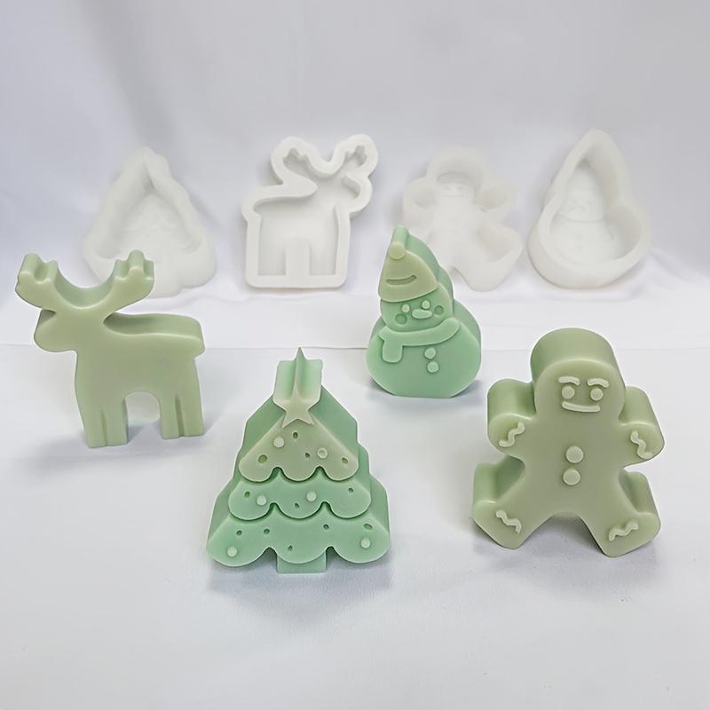 DIY Cartoon Gingerbread Man Silicone Candle Mold Christmas Cookie Chocolate Baking Tool Handmade Soap Candle Making Supplies