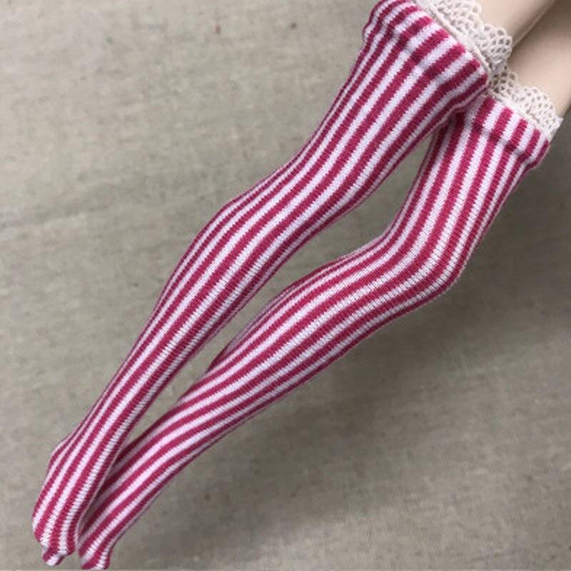 5pairs/lot Zebra Striped Doll Stockings for Blythe Dolls Elastic Thigh High Stocking Long Sock For Barbie 1:6 Doll Accessories