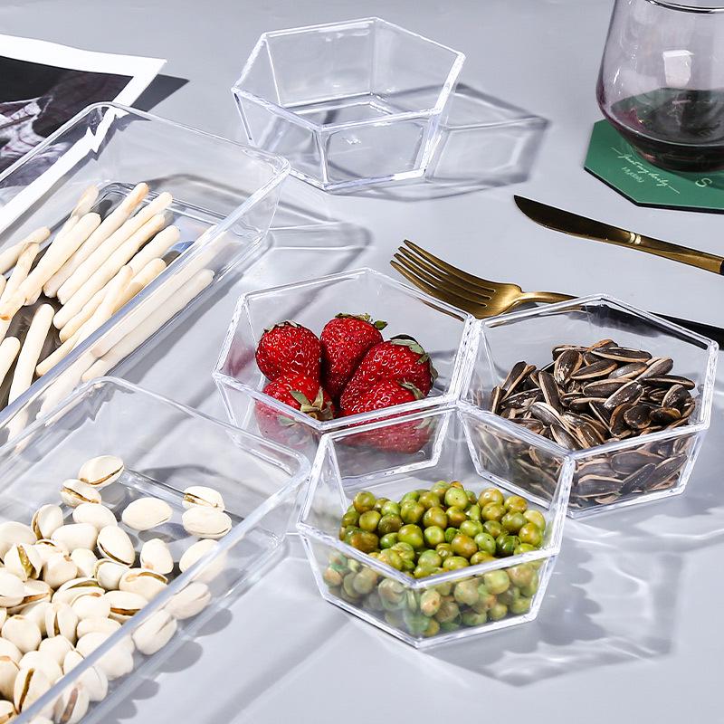 Rectangular Acrylic Snack Dish - Transparent Plastic Fruit Plate for KTV Bars