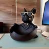 Occhiali da Sole Creativi Statua di Cane Cool Statua di Bulldog Scatola portaoggetti Decorazione Animale Statua Artigianato in Resina Decorazione per la Casa Regalo