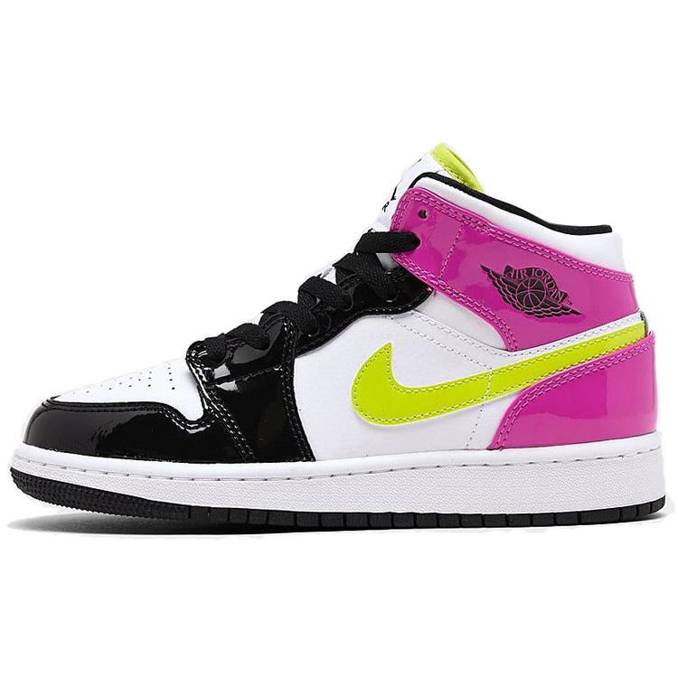 New Jordan 1 Mid White Black Cyber Pink GS CZ9835-100