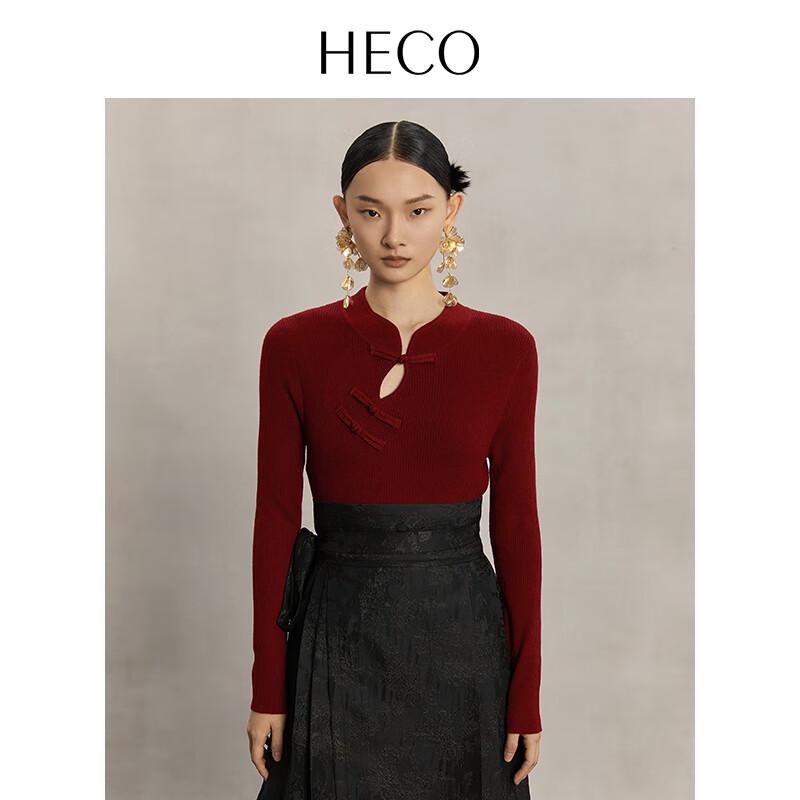 

HECO 2025 New Chinese Style Knit Top with Disk Buttons L