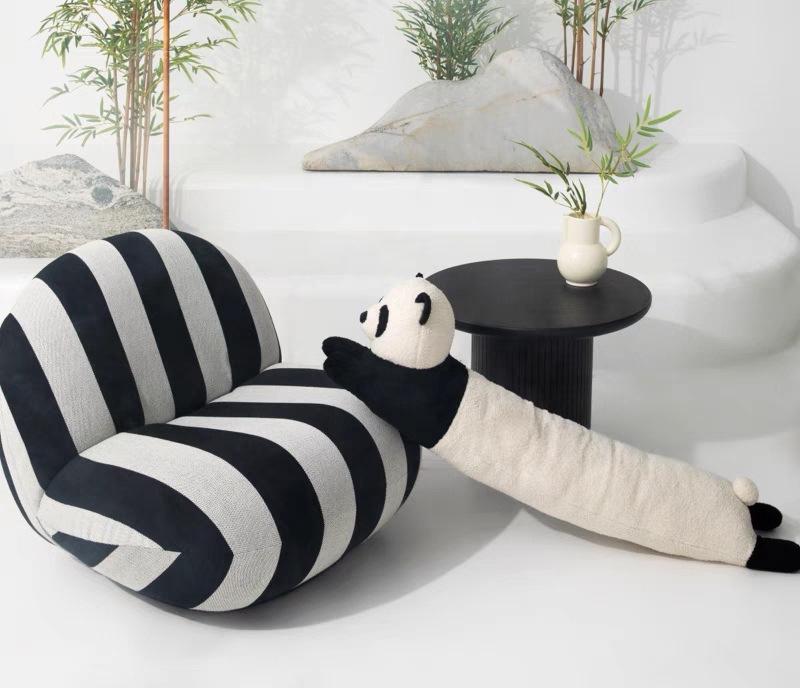Cartoon Dachshund Plush Cushion: Panda Design Pillow and Leg Clip