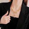 Elegant French Inlaid Diamond Teardrop Pendant Necklace
