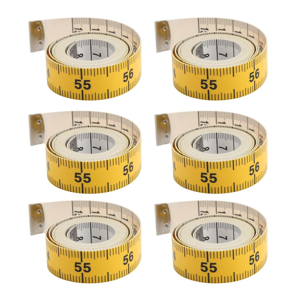 6Pcs Soft Tape Measure Double Scale Easy Reading Stretch Resistant Measuring Tape for Body Measurement Sewing