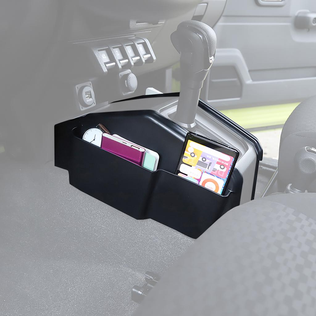 Gear Shifter Side Storage Box 4WD Gear Organizer Tray for Suzuki Jimny JB74 JB64 2019-2026 Car Interior Accessories ABS Black