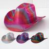 Popular Women Men's Gradual Change Top Hat Cowboy Hat Color Matching Party Travel Party Daily Sequins