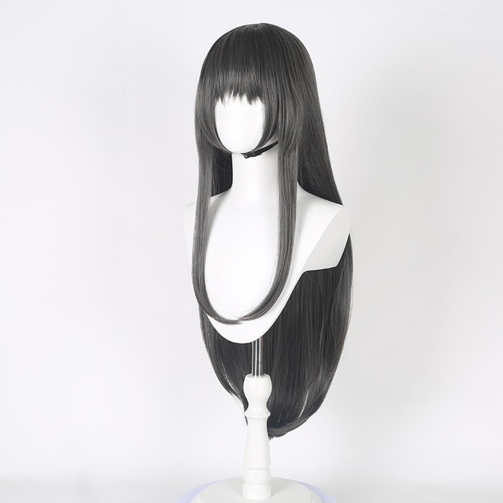Anime Homura Akemi Wig for Cosplay Costume Wig Halloween Synthetic Long Dark Grey Straight Wigs Hair Anime Party Wigs