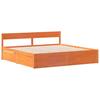 Solid Wood Bed Without Mattress Wax Brown 200x200 Cm Pine Wood