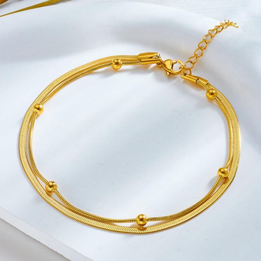 Elegant 18k Gold Titanium Steel Anklet - Fashionable Accessory for Women