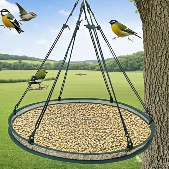 Birdseed Catcher for Outdoor Feeders Mesh Birdseed Tray Hanging Hoop Birdseed Catcher Tray for Hummingbird Feeders